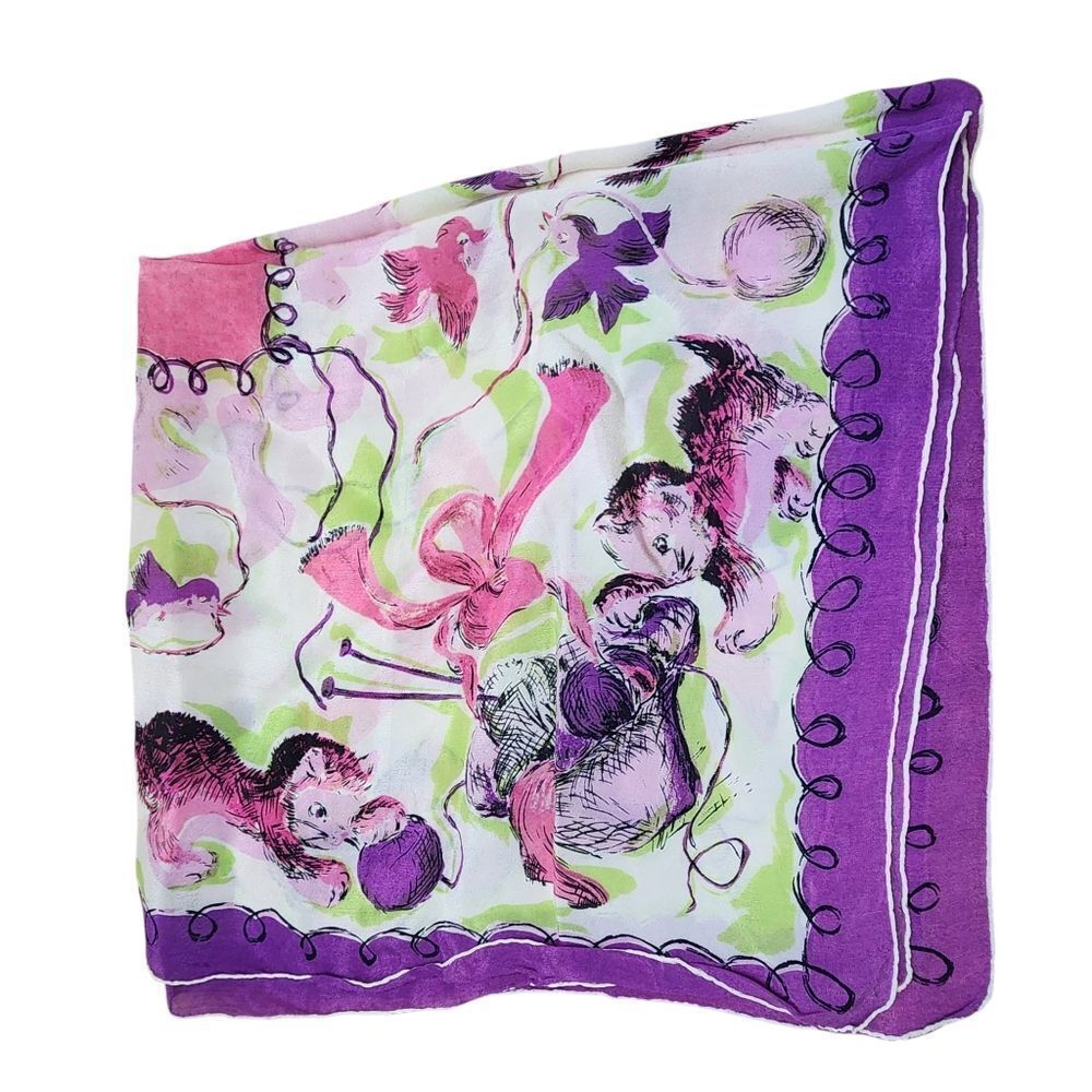 Purple and Pink Floral Bib with Scalloped Edge